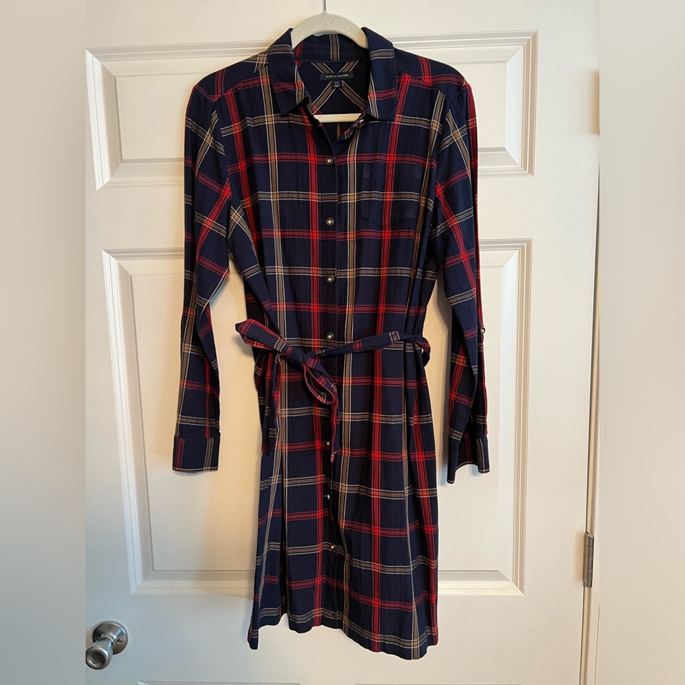 Tommy Hilfiger button down plaid dress